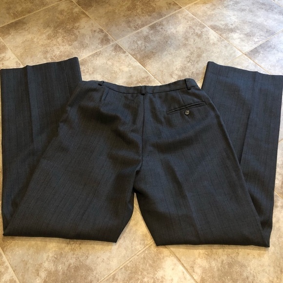 Anne Klein stretch wool straight leg pants trousers dress pants gray 4 - Picture 9 of 12